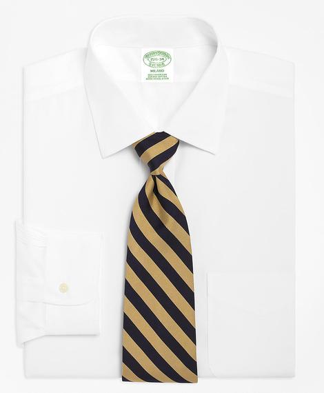 Erkek beyaz kravat yaka milano kesim klasik gömlek