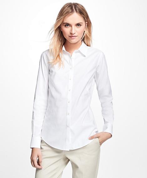 Kadın beyaz renkli non-iron gömlek