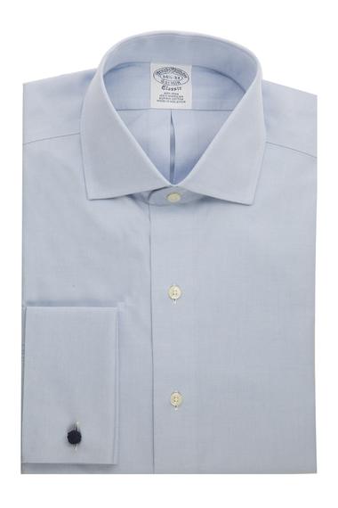 Erkek mavi non-iron kol düğmeli regent kesim klasik gömlek