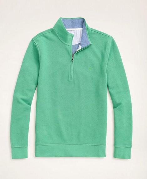 Erkek yeşil yarım fermuarlı sweatshirt
